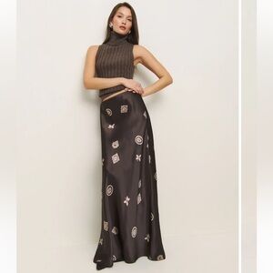 Reformation Bella silk maxi skirt in ‘palace’ print size M NWOT